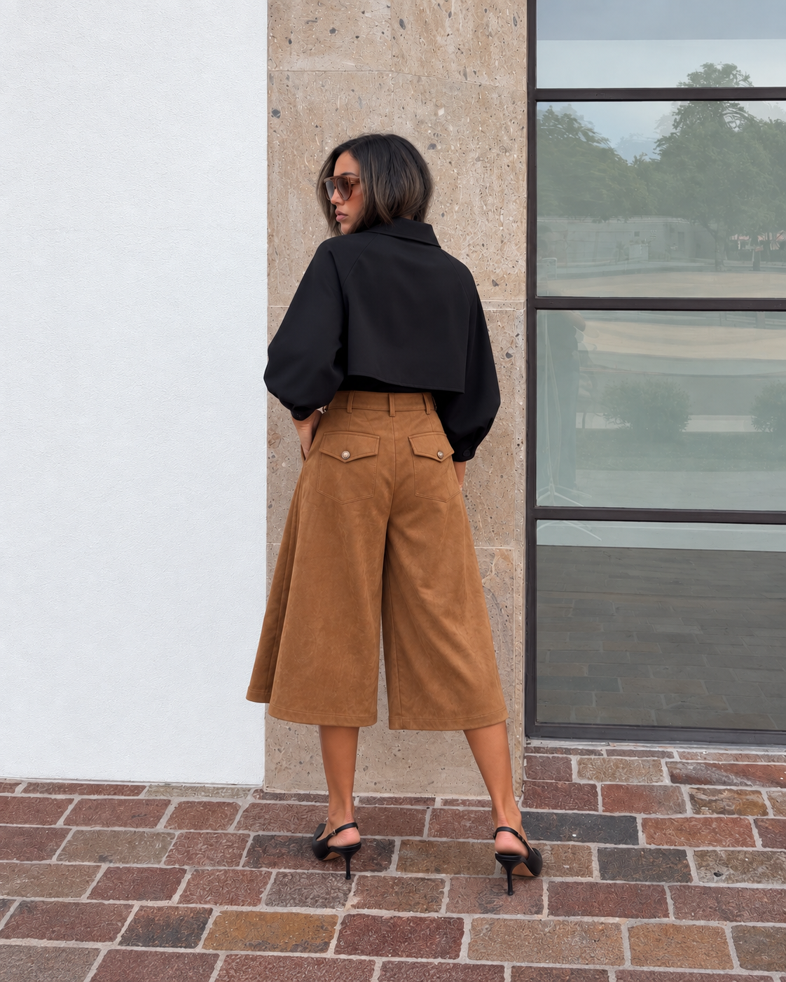 Faux Suede Culotte