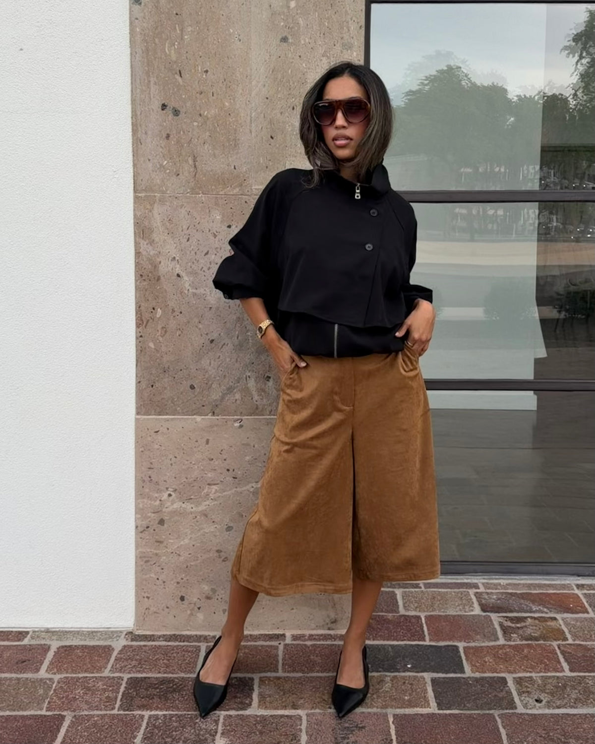 Faux Suede Culotte
