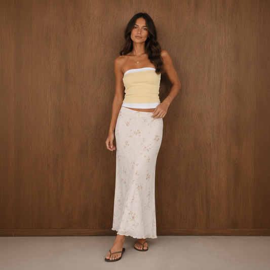 Garden Pointelle Midi Skirt